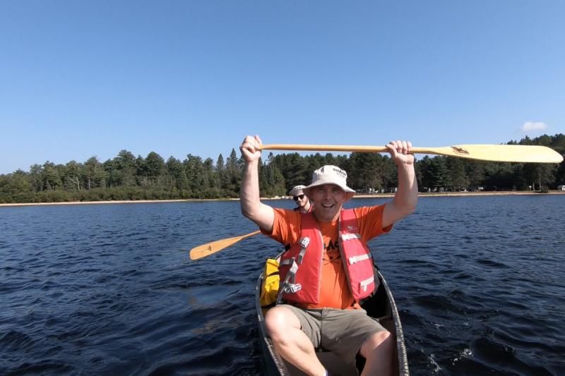 Leader Dan and AJ Heading Out On the Lake Algonquin Park